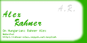 alex rahner business card
